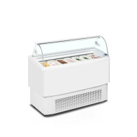 Distributor kopečkové zmrzliny s ventilovaným chlazením a zakřiveným sklem | TEFCOLD, FIJI 7