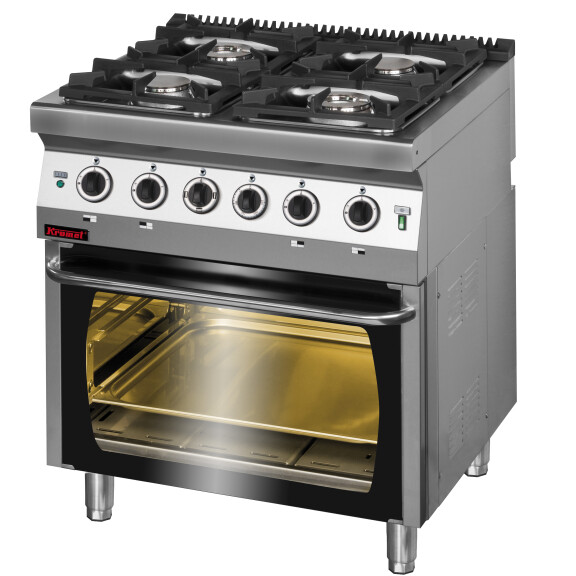 Plynový sporák s 4 horákmi a elektrickou rúrou | KROMET, 700.KG-4/PE-2
