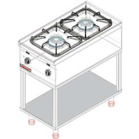 Plynový sporák s 2 horákmi | KROMET, 000.KG-2L