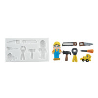 Forma na cukrovú hmotu SLK 1012 - robotník na stavbe, 150x90x20 mm | SILIKOMART, SLK1000 Worker Man