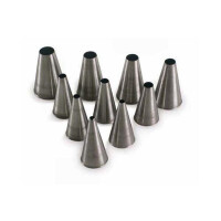 Sada 10 cukrárskych špičiek - kruh  | SILIKOMART, Box 10 tonde/plain tubes