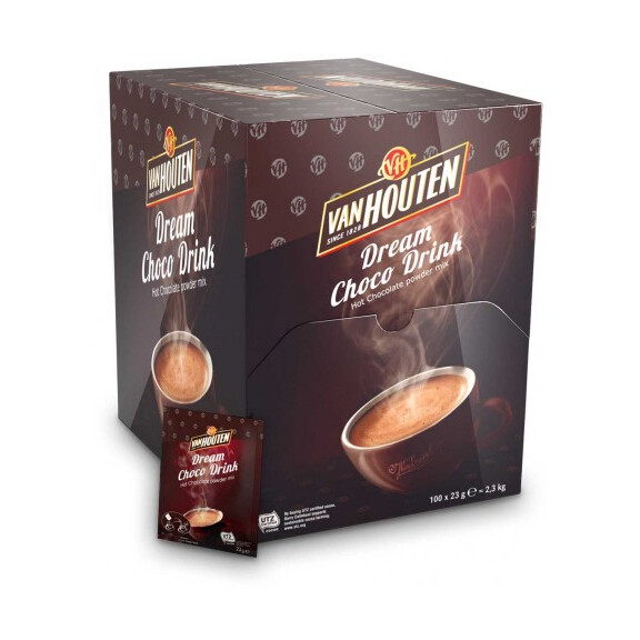 Horká čokoláda v sáčkoch 15% Dream Choco Drink VH6, 100x23 g | VAN HOUTEN, VM-72146-V85