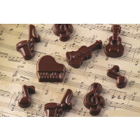 Forma na čokoládu a pralinky - hudobné nástroje, 36x24 mm, 5 ml - SCG43 Choco Melody | SILIKOMART, EasyChoc