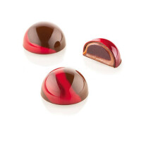 Sada foriem na pralinky s náplňou - polkruh, 24 ks x 8,5 ml - Kit Semisfera 01 | SILIKOMART, Chocado