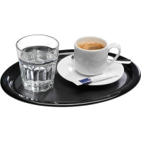 Tácka čierna na servírovanie kávy 260x200x15 mm, melamín | APS, Kaffeehaus