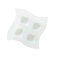 Biela sklenená tácka so 4 priehlbinami 260 x 260 mm | BDK, Pocket