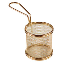 Mini košík na servírovanie hranoliek, ø 80 mm zlatý | APS, Snackholder
