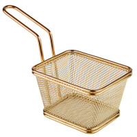 Mini košík na servírovanie vyprážaných pokrmov, 130x105 mm zlatý | APS, Snackholder