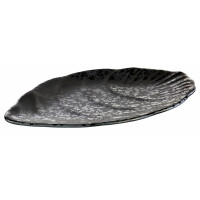 Servírovacia tácka z čierneho melamínu, 250x155 mm | APS, Glamour