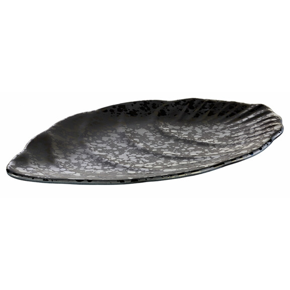 Servírovacia tácka z čierneho melamínu, 250x155 mm | APS, Glamour