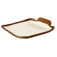 Servírovacia tácka z melamínu, krémová 140x130 mm | APS, Crocker