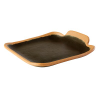 Servírovacia tácka z melamínu, tmavo hnedá 140x130 mm | APS, Crocker