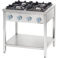 Plynový sporák, 4 horákový (3,5+2x5+7), montovaný, 800x700x850 mm, 20,5 kW, G20 | STALGAST, 978511