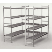 Regál polypropylén-hliníkový s 3 policami 4705x500x1800 mm | CHEFFY, Modular System