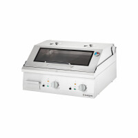 Grilovacia doska, elektrická 800x700x250 mm, nastaviteľná, hladká/rebrovaná, s vekom, 8,1 kW | STALGAST, 9731390