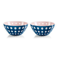 Sada dvoch misiek, priemer 12,5 cm, farba svetlo ružová s navy | GUZZINI, LE MURRINE