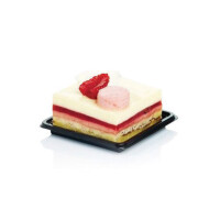 Sada černých tácků pro uchovávání moučníků, sušenek, dezertů a pralinek - 100 ks, 67x67 mm | SILIKOMART, Small Tray Square
