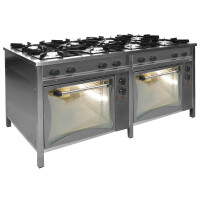 Gastronomický plynový sporák 8 horákov a 2 elektrické rúry, 1760x900x850 mm, 51,8 kW | EGAZ, TGP-845/2xPKE-1