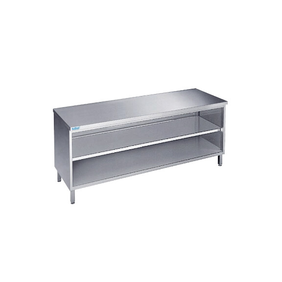 Podstavec pod pracovní stůl 1800x600x850 mm s 2 policemi, bez pracovní desky | RILLING, ASG 0618U 0000