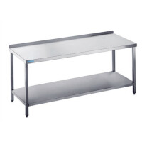 Pracovný stôl 1200x700x900 mm s pracovnou doskou so zadnou lištou a policou | RILLING, ATZ 0712C 0000