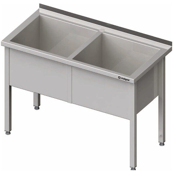 Nerezový veľkokapacitný dvojdrez na nohách 1600x700x850 mm, hĺbka: 400 mm | STALGAST, 981387160