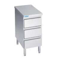 Podstavec pre pracovný stôl 400x700x850 mm - blok s 3 zásuvkami, bez pracovnej dosky | RILLING, AS3 0704U 0000
