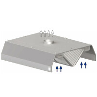 Centrálny nerezový závesný digestor, trapéz 1000x1600x450 mm | STALGAST, 9821016100