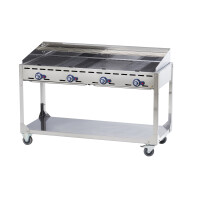 Gril 4-horákový s podstavcom na kolieskach 1400x612x825 mm | HENDI, Kitchen Line