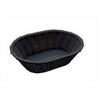 Okrúhly košík na pečivo Ø 200x65 mm, čierny | APS, Wicker Look