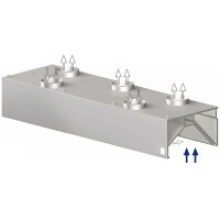 Nerezový indukčný digestor nástenný - skriňový 2000x1200x450 mm | STALGAST, 9821212200