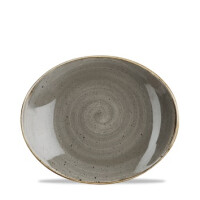 Oválny tanier sivý, ručne zdobený 19,2 cm | CHURCHILL, Stonecast Peppercorn Grey