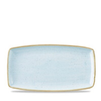 Porcelánový obdĺžnikový servírovací tanier, ručne zdobený 35 cm x 18,5 cm | CHURCHILL, Stonecast Duck Egg Blue