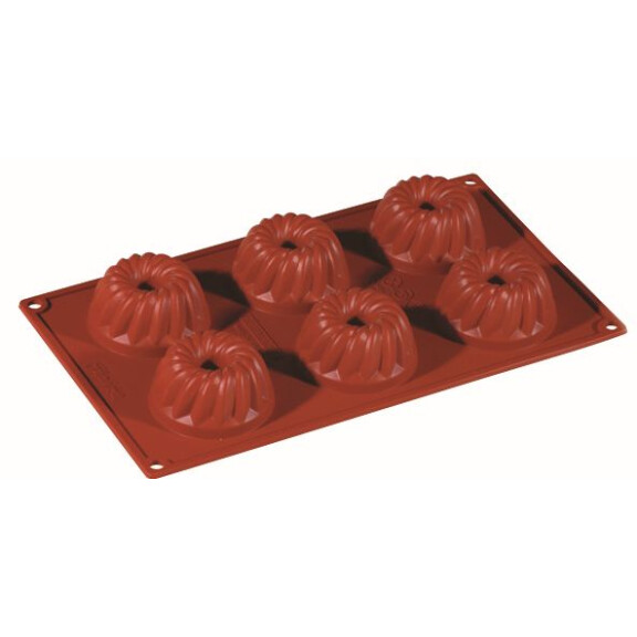 Silikónová forma Formaflex na monoporcie - 300x175 mm, 6 ks x 60x33 mm, 70 ml - FR046 | PAVONI, Mini Guglhupf