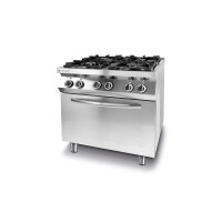 Plynový sporák s 4 horákmi a elektrickou rúrou GN 1/1 | HENDI, Kitchen Line