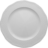 Plytký tanier z bieleho porcelánu o priemere 27 cm | LUBIANA, Afrodyta