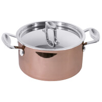 Medený zapekací hrniec s pokrievkou 3,5 l | CONTACTO, 8777/200