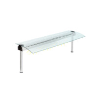 Nástavec s osvetlením a skleneným panelom, zahnutým z dvoch strán, 1097x590x480 mm | ASBER, FS-L-CG2-311