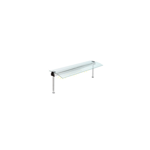 Nástavec neutrálnym, s osvetlením a skleneným panelom, zahnutým z jednej strany, 1737x552x480 mm | ASBER, FS-CG1-511