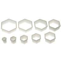 Sada nylónových vykrajovátok - hexagon hladký 9 ks | SILIKOMART, Nylon Cutter 06
