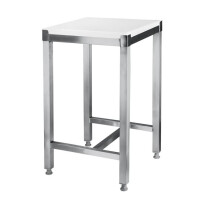Polyetylénový mäsiarsky klát, postavec z nerezovej ocele, rozmery 500x400x830 mm | HENDI, 505144