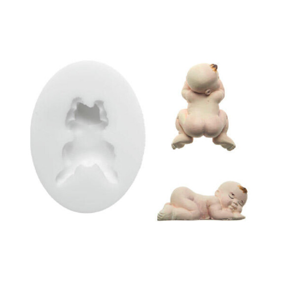 Forma na cukrovú hmotu SLK 312 - spiace dieťa, 48x35 mm | SILIKOMART, Sugarflex Sleeping Baby