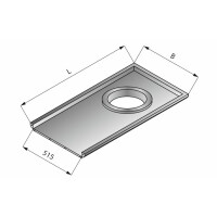 Doska stola s otvorom na odpadky, 1600x575 mm | LOZAMET, LO326/1657