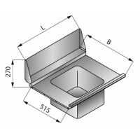 Doska stola s 1 nádržou, 750x635 mm | LOZAMET, LO328/7562