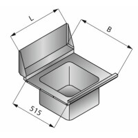 Doska stola s 1 nádržou, vpravo, 600x635 mm | LOZAMET, LO328/6062/P