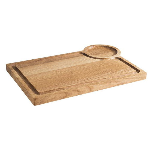 Bufetová tácka na servírovanie 370x250x20 mm, obdĺžniková | APS, 00Oak