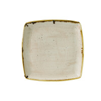Hranatý tanier béžový, ručne zdobený 26,8 x 26,8 cm | CHURCHILL, Stonecast Nutmeg Cream