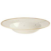 Biely hlboký tanier so širokým okrajom 24 cm | CHURCHILL, Stonecast Barley White