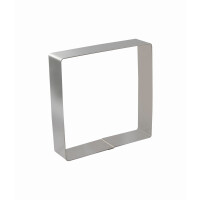 Cukrársky ráfik štvorcový - 182 mm x 182 mm x 50 mm - 5H5X18 | MARTELLATO, STAINLESS STEEL BANDS