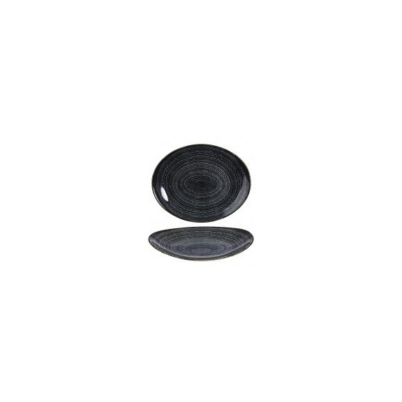Porcelánový oválny tanier, grafitový 31,7 cm | CHURCHILL, Homespun Style Charcoal Black