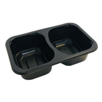 Čierny, 2 - komorový box, vhodný na zatavenie, 178x113x50 mm, 320 ks, hladký | CHEFFY, Matipack Small Catering MAP 2C 50DC